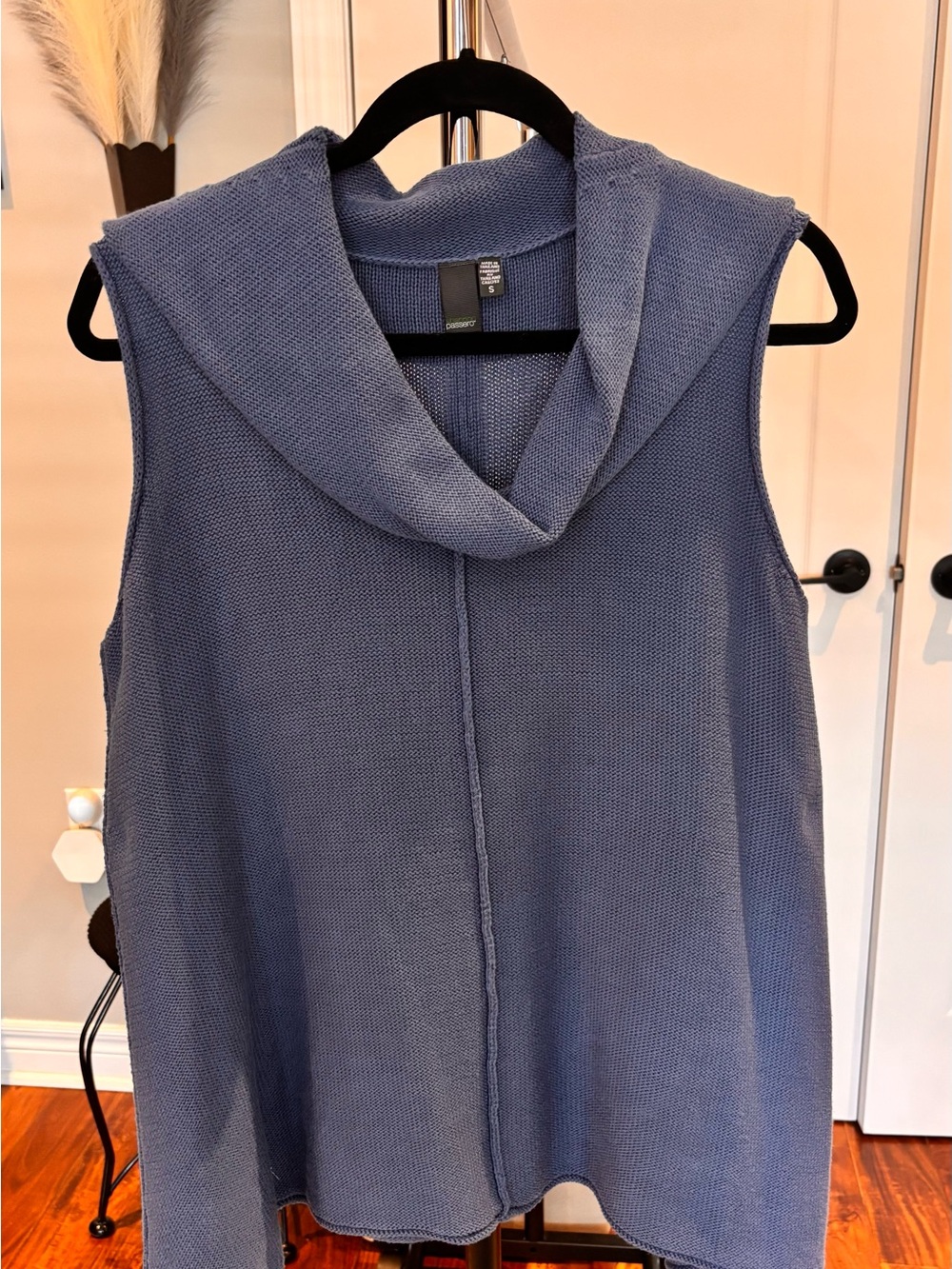 Shannon Passero Sleeveless Cowl Neck Knit Top - Slate Blue